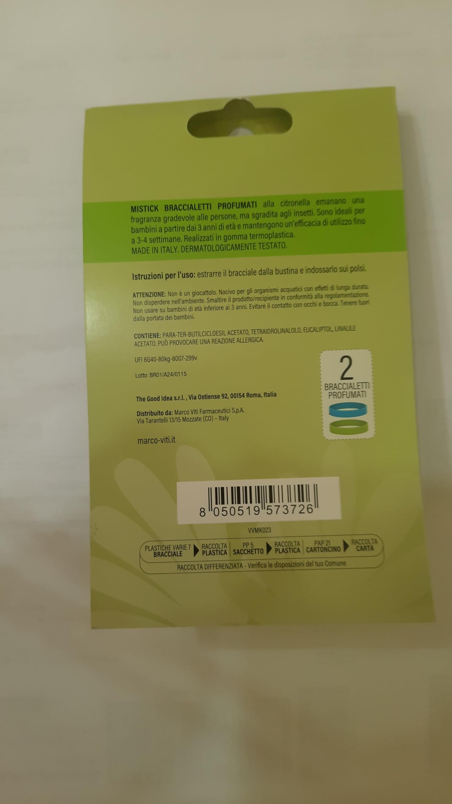 MISTICK BRACCIALETTI AZZURRO + VERDE 2 PEZZI