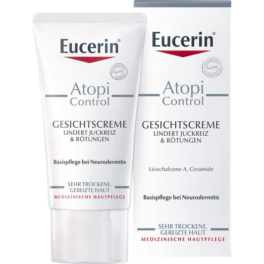 Eucerin AtopiControl Gesichtscreme lindert Juckreiz & Rötungen, 50 ml Crema