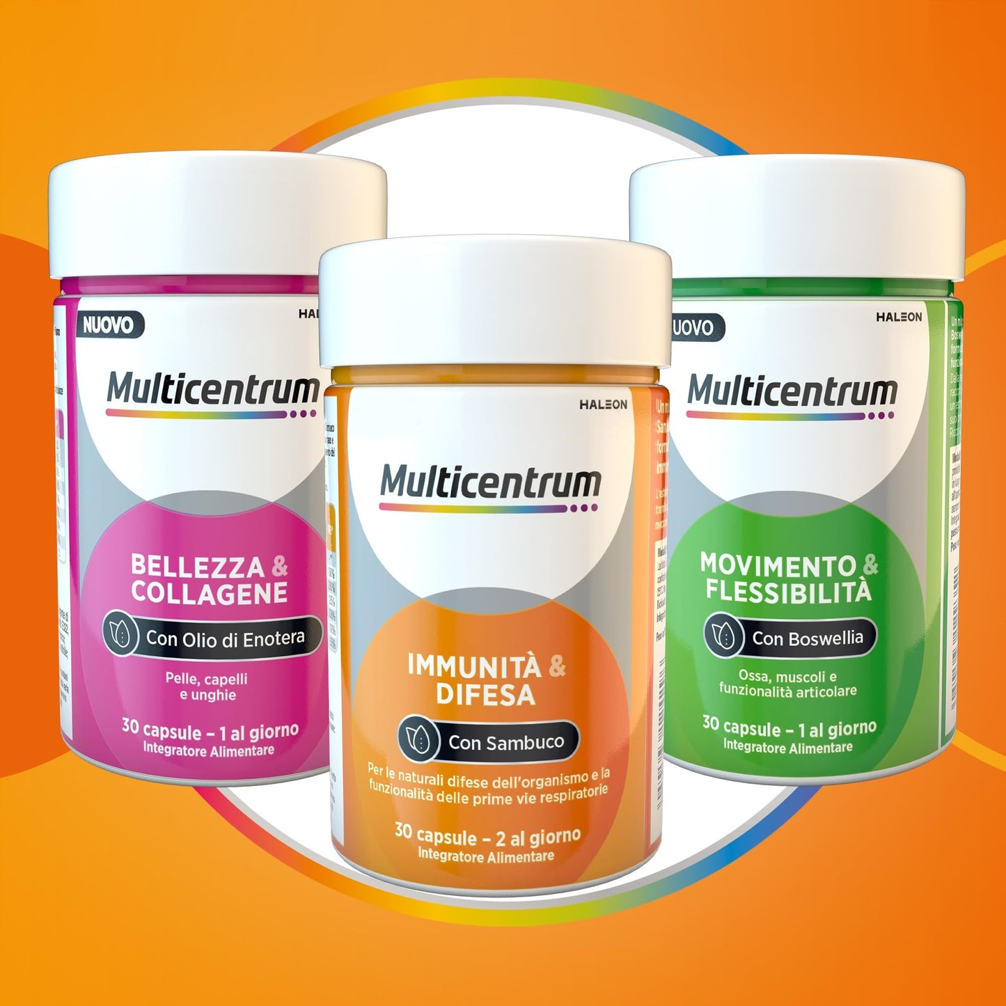 Multicentrum Immunità&Difesa Integratore Alimentare con Vitamina C, Sambuco Nero e Zinco per un Supporto alle Naturali Difese Immunitarie dell'Organismo, per Adulti, 30 Capsule
