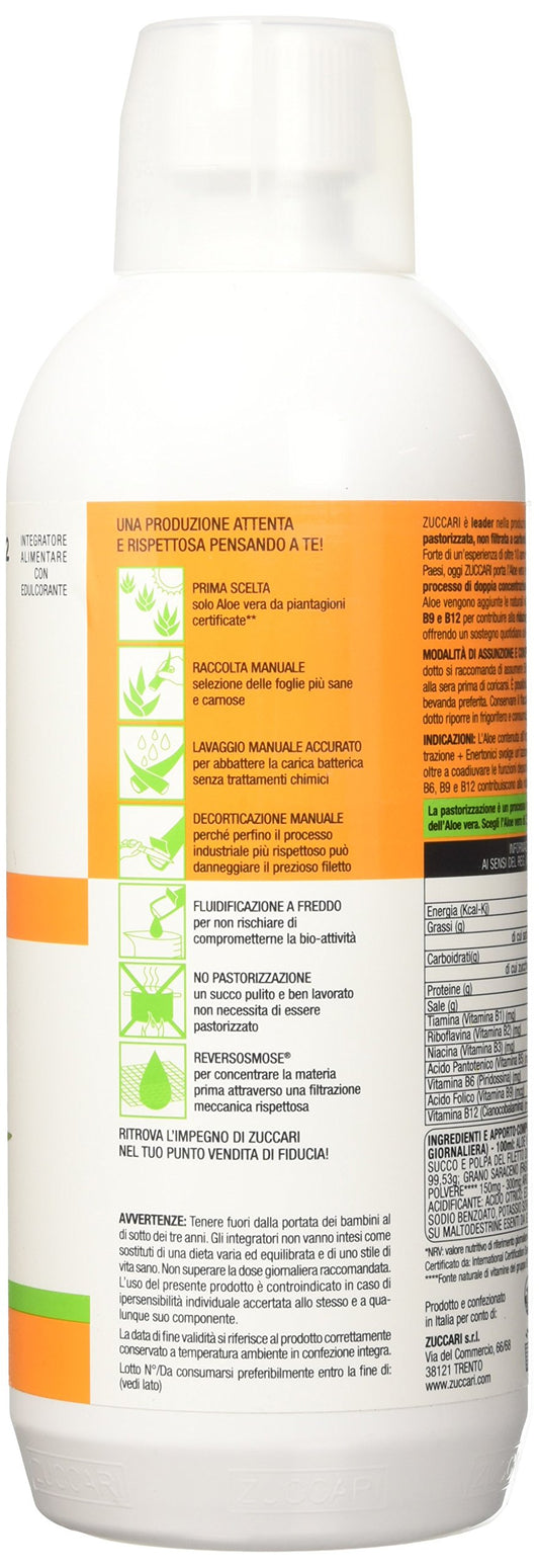 ZUCCARI Aloevera 2 Succo Puro D'aloe E Enertonici, 1000 ml