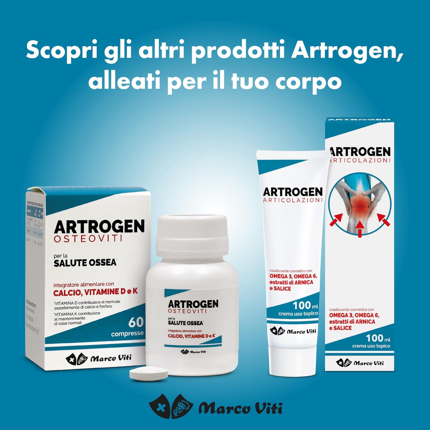 Marco Viti Artrogen Articolazioni Integratore Alimentare 60 Perle Soft gel, 98.4 grammo, 1