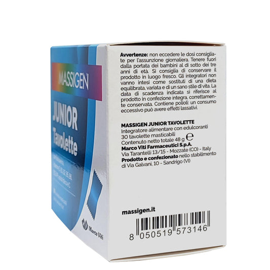 Massigen Junior Integratore Tonico Energetico, 30 Tavolette Masticabili