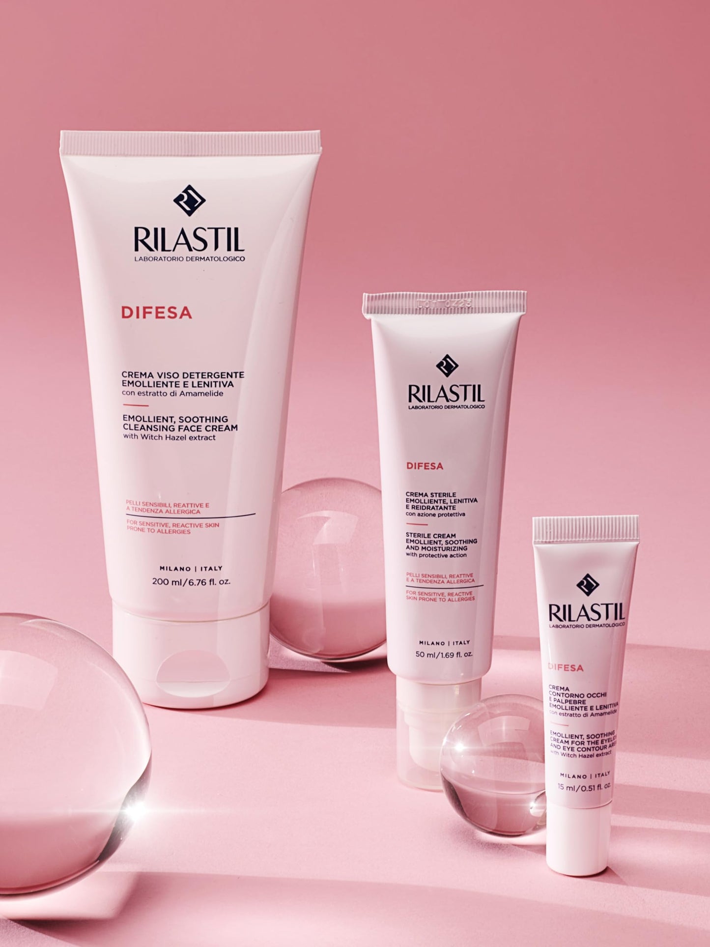 Rilastil Difesa Crema Sterile, Protettiva, Emolliente, Lenitiva e Reidratante per Pelli Sensibili e Reattive, Senza Conservanti e Profumo, Confezione da 50ml
