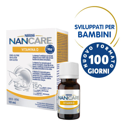 NESTLÉ NANCARE VITAMINA D Integratore Alimentare pediatrico per Lattanti e Bambini dalla nascita, Flacone 100ml