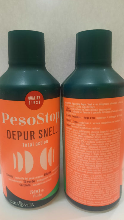 Pesostop Depur Snell, Integratore Depurativo Fluido, 500 ml