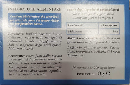 Erbamea Integratore Alimentare Melatonina, Compresse 1mg, 90 Compresse, color Standard, 90 unità, 1