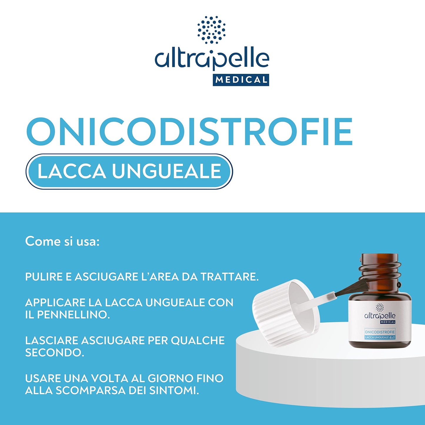 Altrapelle - Onicodistrofie Lacca Ungueale 4 in 1-7 ml - protegge - nutre idrata e rinforza le unghie con Acido Ialuronico - Made in Italy