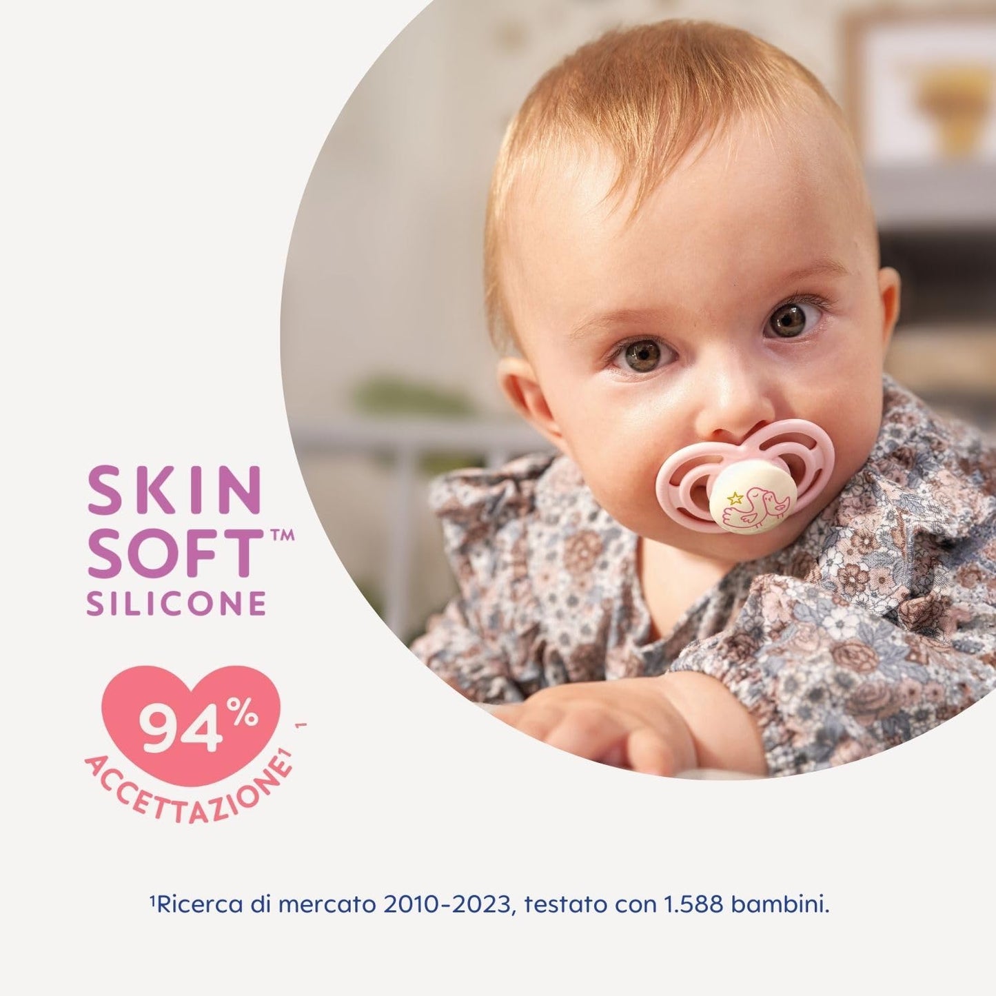 MAM Perfect Ciuccio misura 6+ mesi, Tettarella in Silicone SkinSoft, Bio-circolare, con Custodia Porta Succhietto, Fucsia