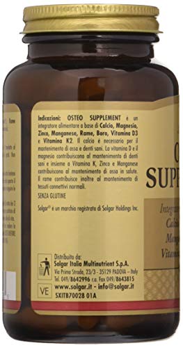 Solgar Osteo Supplement Integratore Alimentare 120 Tavolette