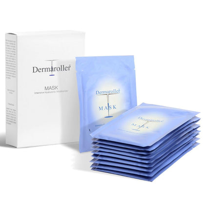 Dermaroller - Maschera viso all'acido ialuronico contro la pelle secca - Skincare (Premium) Idrata, riduce le rughe, favorisce la formazione di collagene - 1 x 10 pezzi) (confezione da 10)