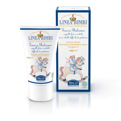 Helan, Linea Bimbi - Balsamo Capelli Ricci e Difficili da Pettinare Bambini, Districante Capelli Fini e Sottili Bambino e Bambina con Olio di Mandorle Dolci e Jojoba, Senza Parabeni e Siliconi - 50 ml