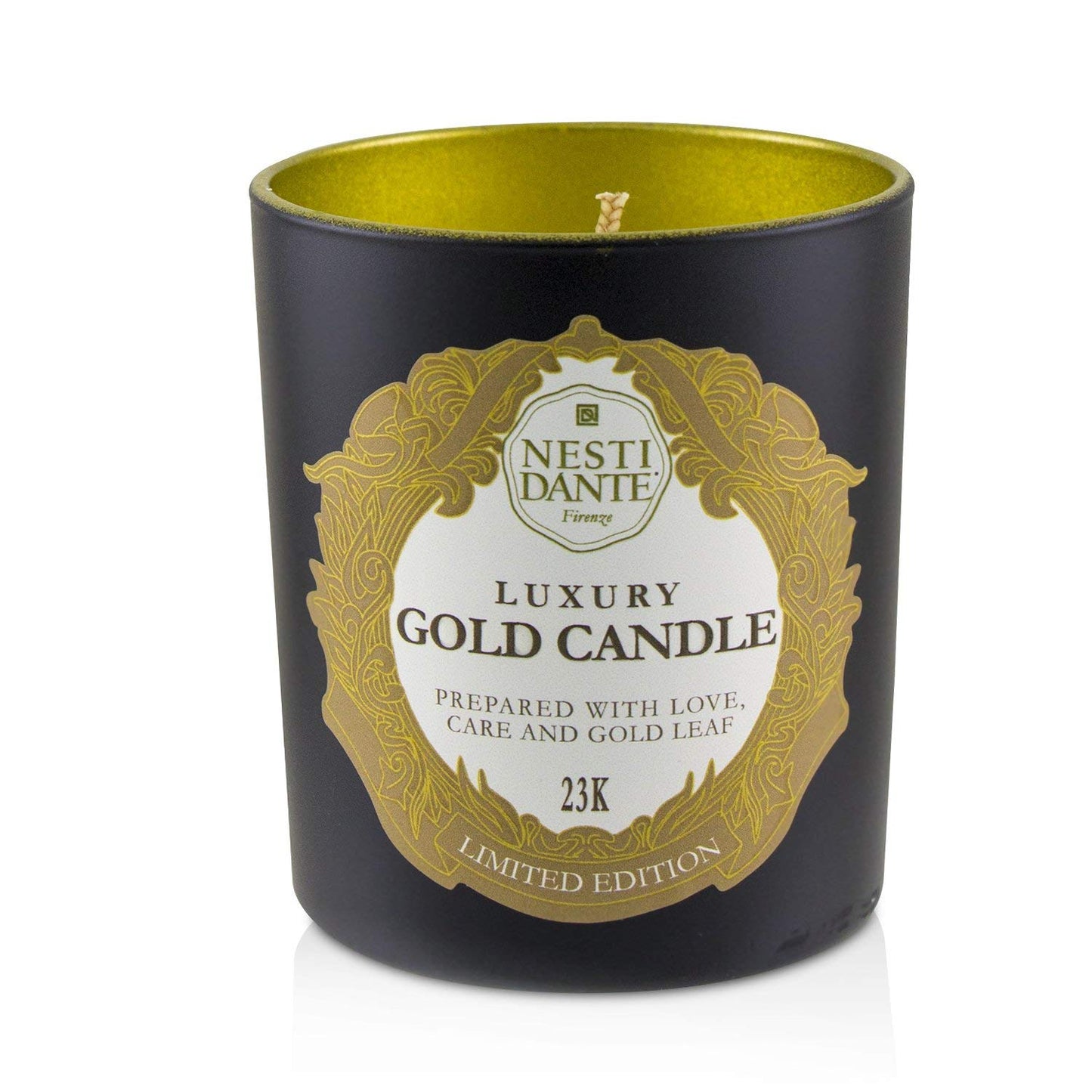 Luxory Gold Candela Profumata in Vasetto - Nesti Dante - 160g - Realizzata a Mano con Cere vegetali atossiche, biodegradabili e Naturali - Vegan - Durata Circa 30 Ore
