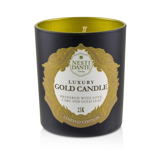Luxory Gold Candela Profumata in Vasetto - Nesti Dante - 160g - Realizzata a Mano con Cere vegetali atossiche, biodegradabili e Naturali - Vegan - Durata Circa 30 Ore
