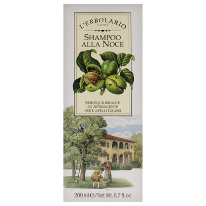 L'Erbolario Shampoo alla Noce Seboequilibrante ed Astringente per Capelli Grassi - 200 ml