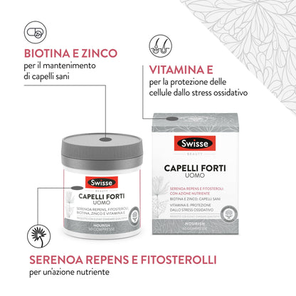 Swisse Capelli Forti Integratore Alimentare che Combina Vitamine, Minerali e Ingredienti di Origine Naturale