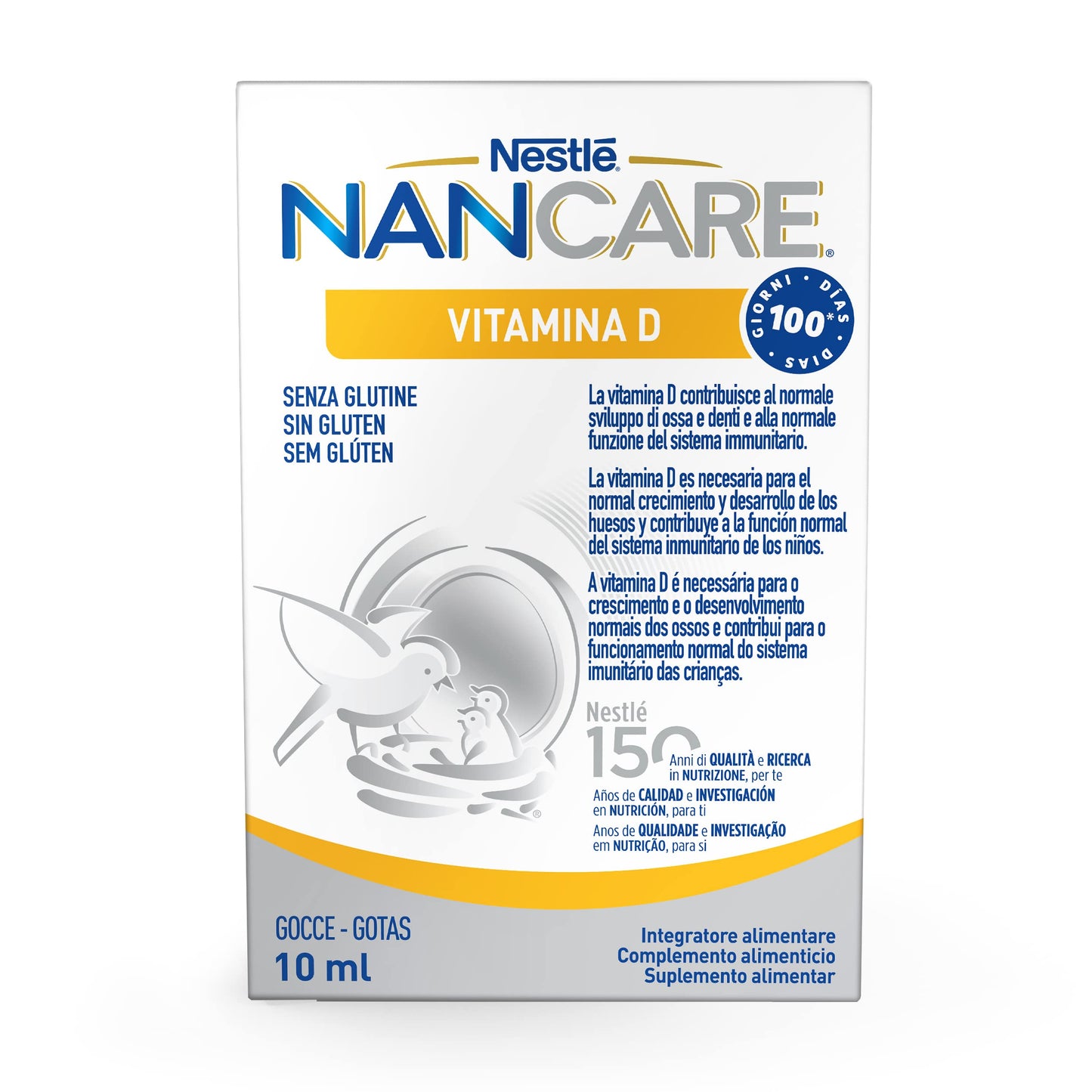 NESTLÉ NANCARE VITAMINA D Integratore Alimentare pediatrico per Lattanti e Bambini dalla nascita, Flacone 100ml
