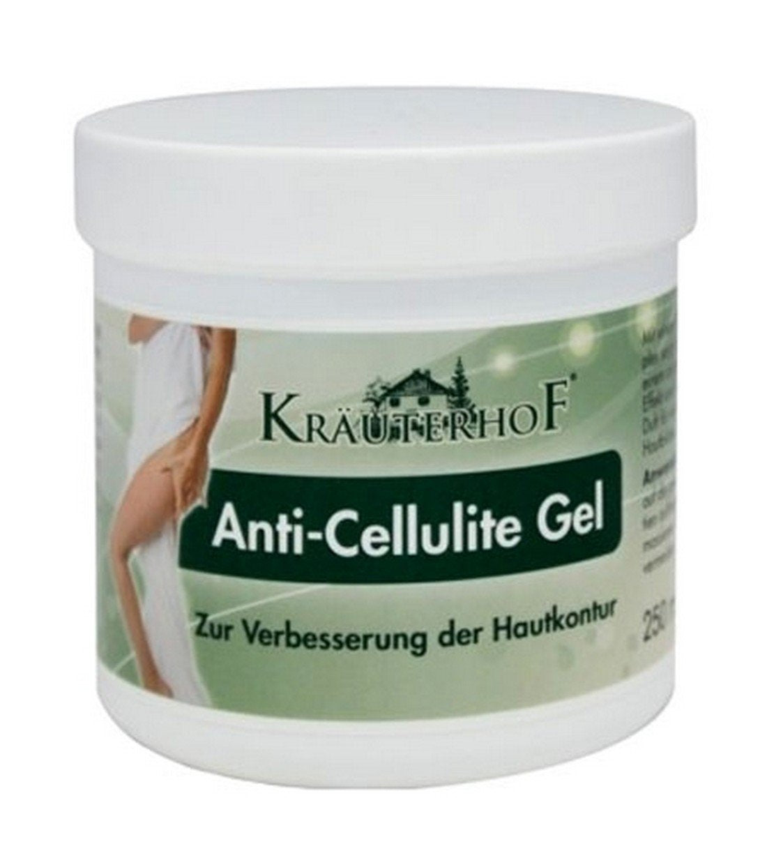 Kräuterhof Gel Anticellulite 250 ml. Azione Termoattiva, Anticellulite. Rassaoda e Stringe la Pelle. Con Carnitina e Caffeina. Tonifica e Idrata Intensamente. Per Donne con Cellulite