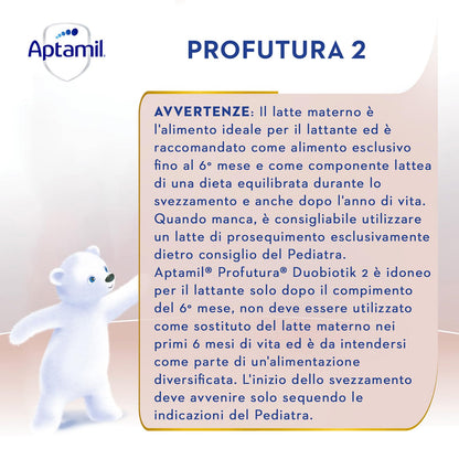 APTAMIL PROFUTURA Duobiotik 2 - Latte di Proseguimento in Polvere dal 6°compiuto al 12° mese - 1 confezione da 800g