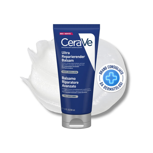 CeraVe Balsamo Riparatore Avanzato, Per Pelli Molto Secche e Ruvide, Azione Protettiva e Lenitiva, 24H di Idratazione, Con Vaselina, Acido Ialuronico e 3 Ceramidi, 88 ml