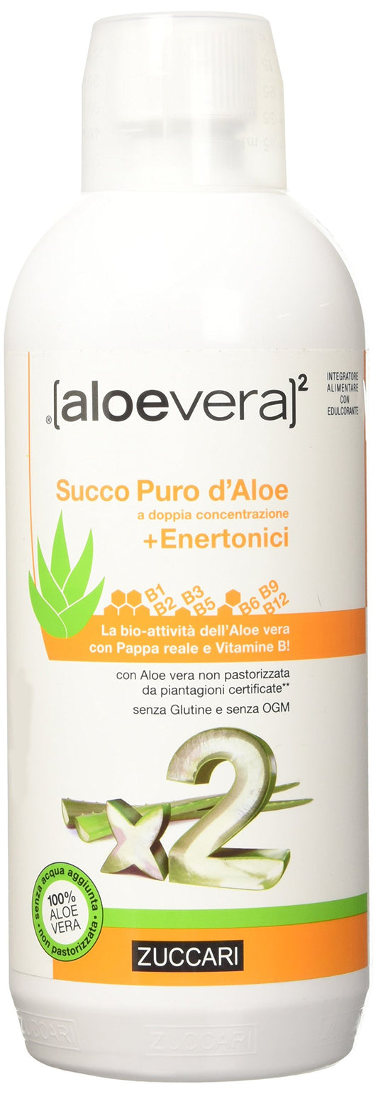 ZUCCARI Aloevera 2 Succo Puro D'aloe E Enertonici, 1000 ml