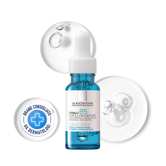 La Roche-Posay, Hyalu B5, Siero Occhi Antirughe e Antiocchiaie, Ripara e Rimpolpa, Arricchito con Acido Ialuronico e Vitamina B5, Senza Profumo, Per Tutti i Tipi di Pelle, 15 ml