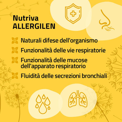 NUTRIVA Allergilen Allergie da Polline, Aloe Vera, Propoli, Eucalipto e Ribes