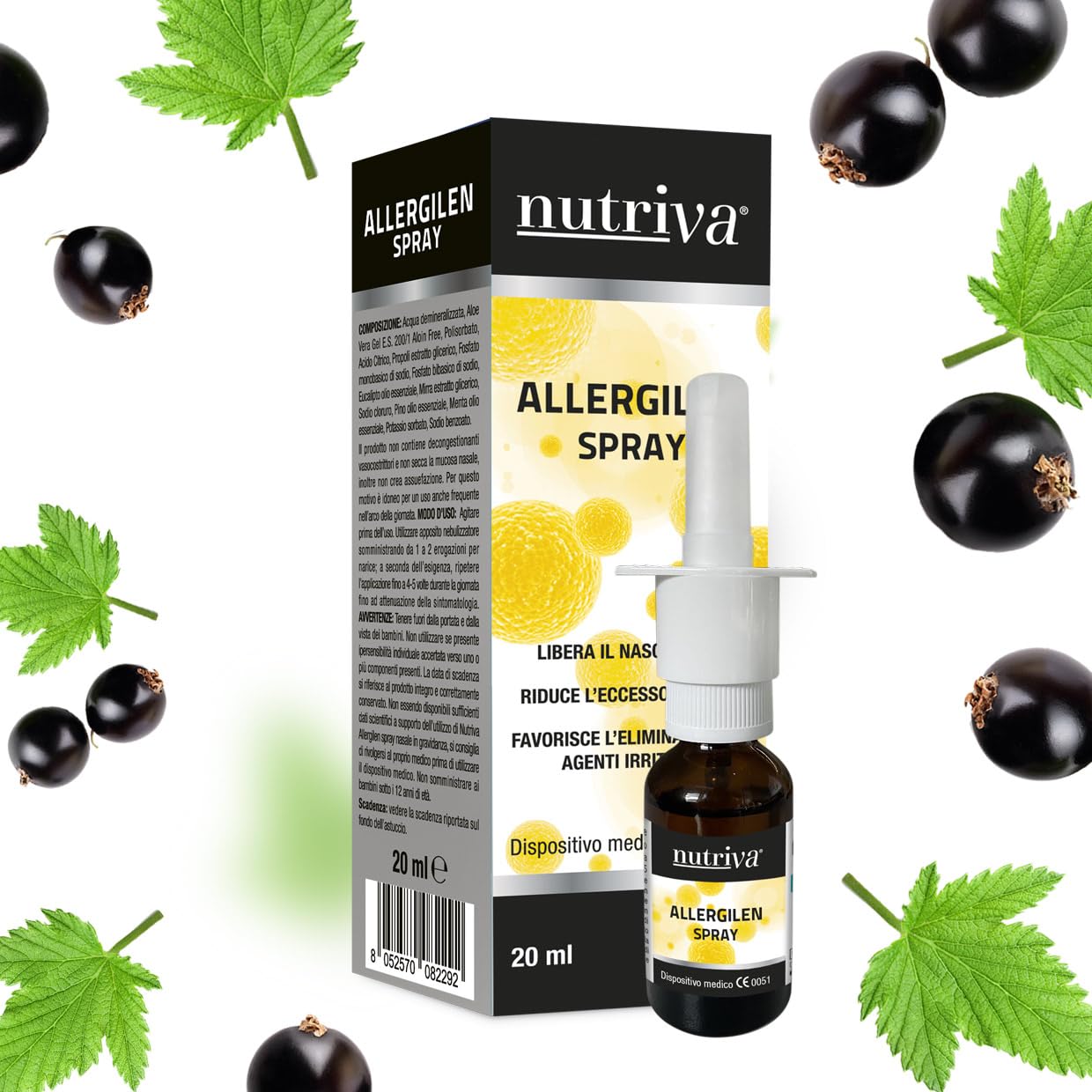 NUTRIVA Allergilen Allergie da Polline, Aloe Vera, Propoli, Eucalipto e Ribes