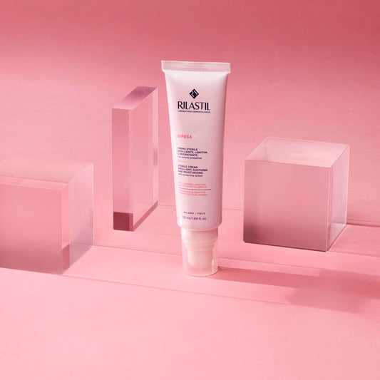 Rilastil Difesa Crema Sterile, Protettiva, Emolliente, Lenitiva e Reidratante per Pelli Sensibili e Reattive, Senza Conservanti e Profumo, Confezione da 50ml