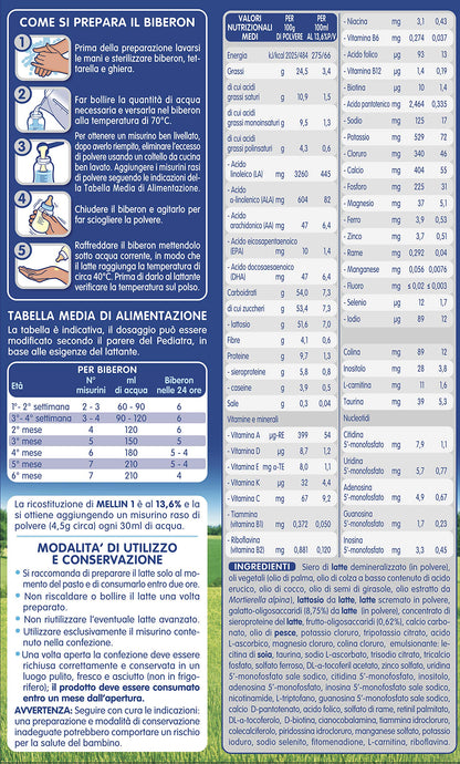 Mellin 1 Latte in Polvere per Lattanti - 3 Confezioni x 1100 gr