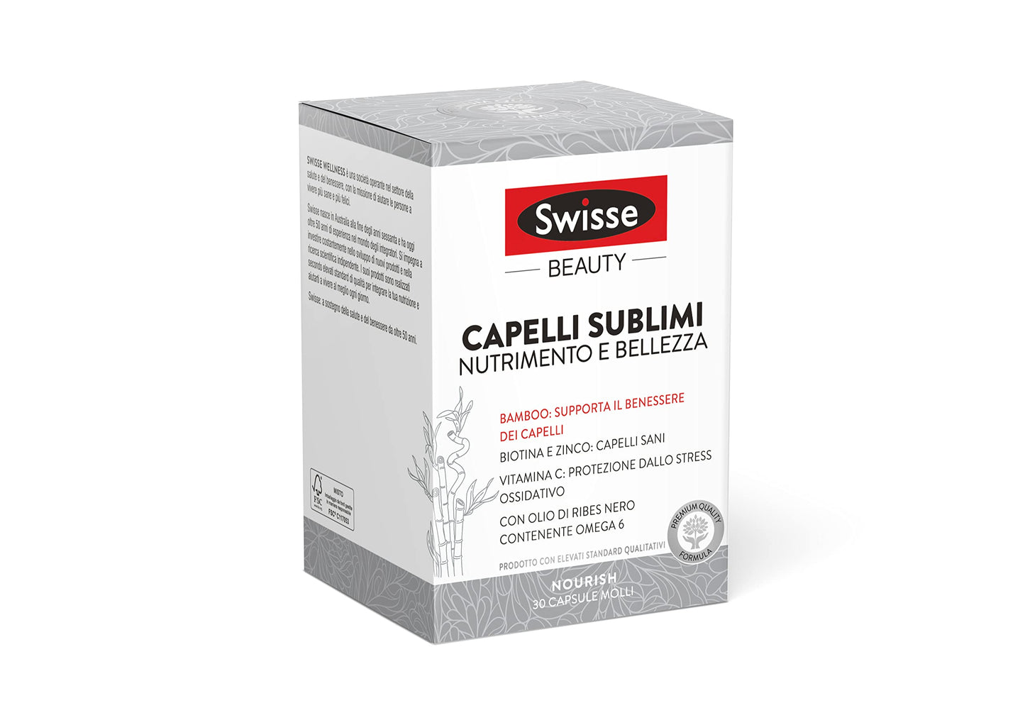 Swisse Capelli Sublimi 30 Compresse Integratore di Biotina, Vitamina C, Zinco, olio di ribes nero, integratore per capelli