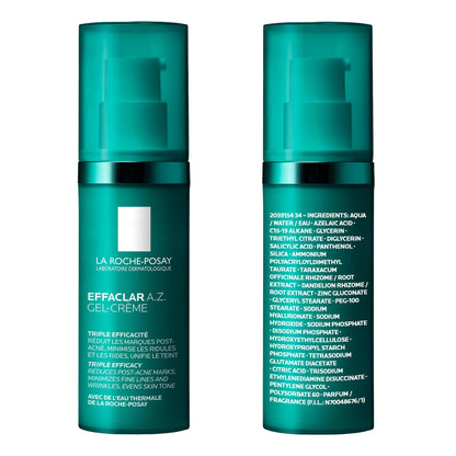 La Roche-Posay Effaclar A.Z. Gel-Cream, Trattamento Anti-Imperfezioni e Anti-Invecchiamento, Purifica la Pelle, Corregge le Macchie Pigmentarie, Arricchito con Acido Azelaico e Acido Ialuronico, 40 ml