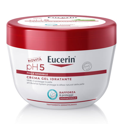 Eucerin pH5 Crema Gel Idratante 350 ml, Crema idratante corpo dalla texture ultra leggera ad assorbimento rapido, Gel corpo con Dexpantenolo e Glicerina per pelle secca e sensibile