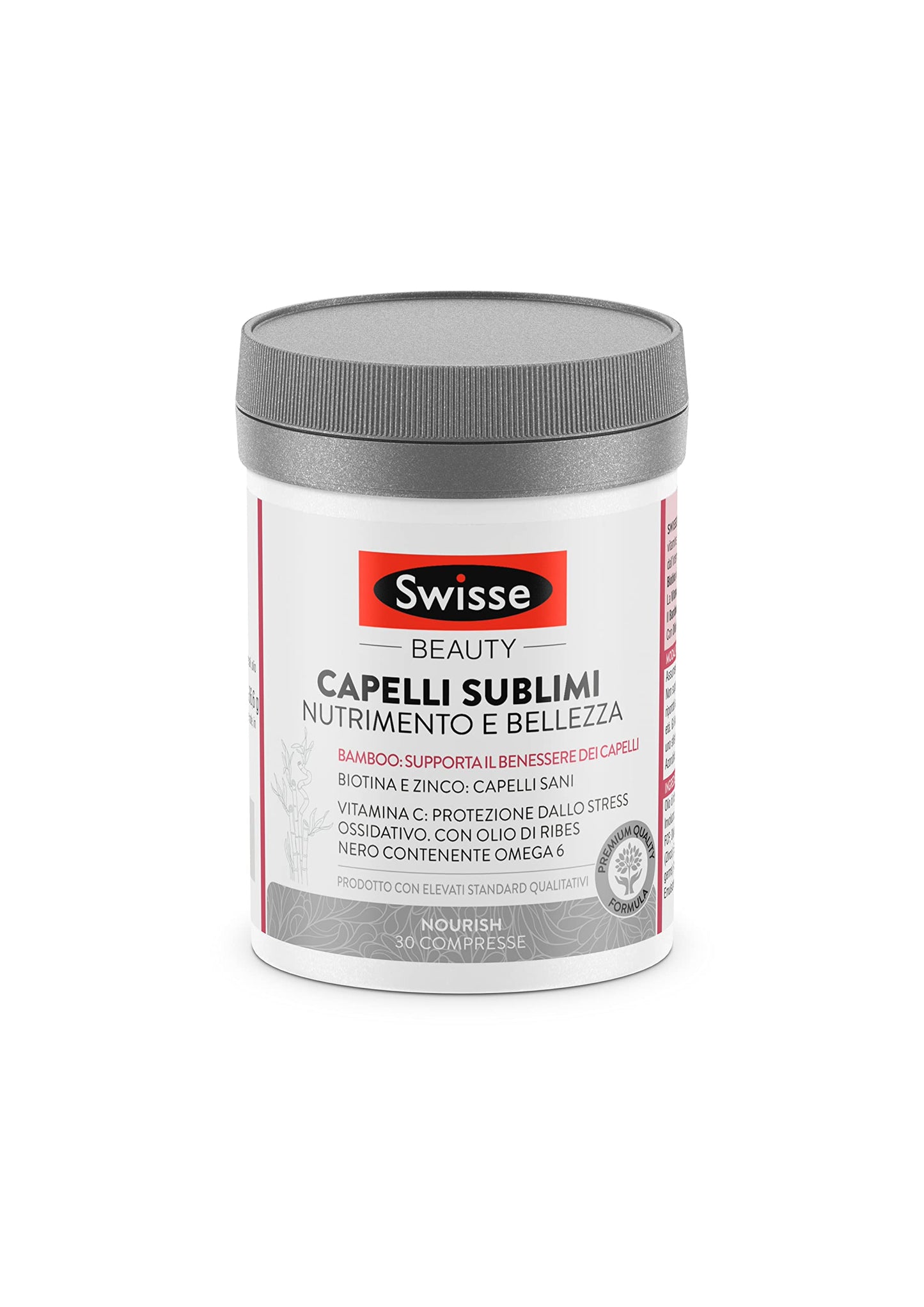Swisse Capelli Sublimi 30 Compresse Integratore di Biotina, Vitamina C, Zinco, olio di ribes nero, integratore per capelli