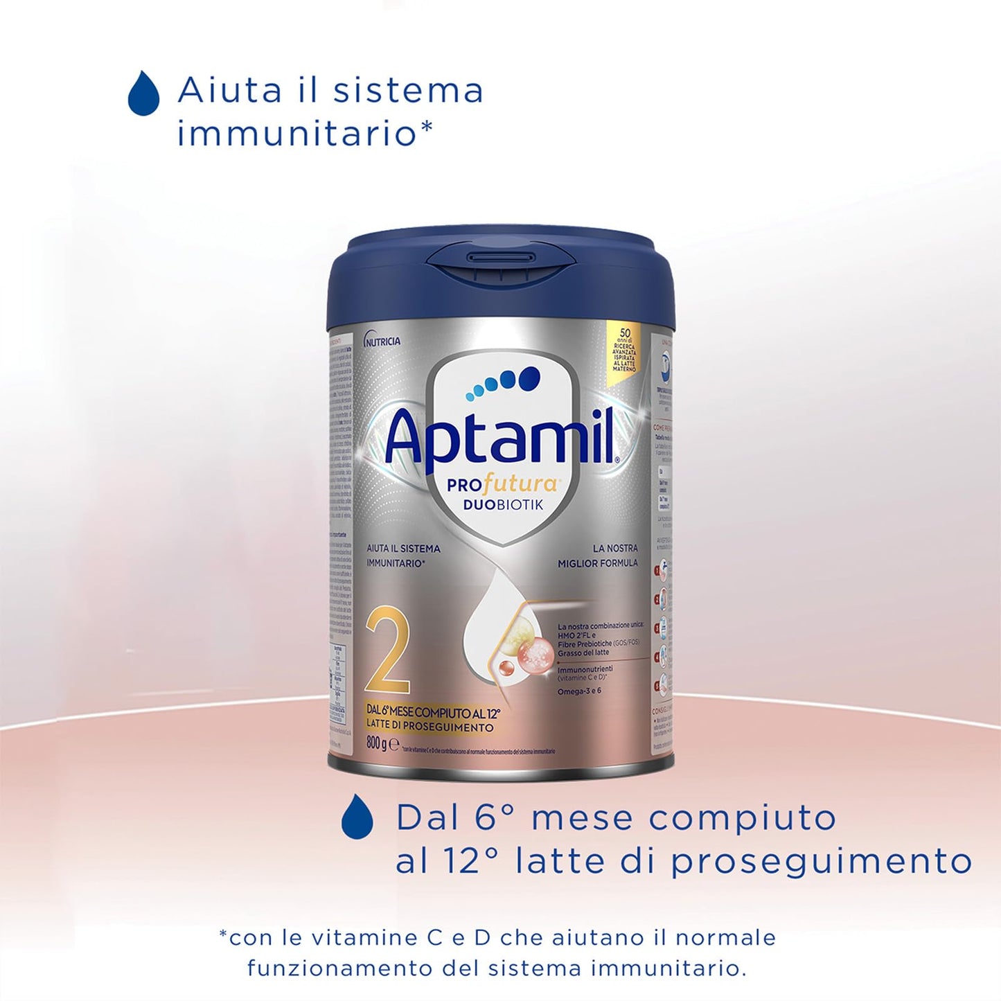 APTAMIL PROFUTURA Duobiotik 2 - Latte di Proseguimento in Polvere dal 6°compiuto al 12° mese - 1 confezione da 800g