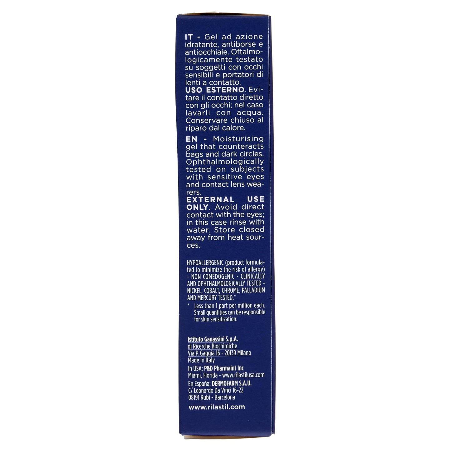 Rilastil Aqua Sensitive Gel Contorno Occhi, Azione Idratante, Antiborse, Antiocchiaie, per Tutti i Tipi di Pelle, Confezione da 15ml