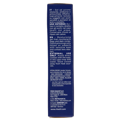 Rilastil Aqua Sensitive Gel Contorno Occhi, Azione Idratante, Antiborse, Antiocchiaie, per Tutti i Tipi di Pelle, Confezione da 15ml