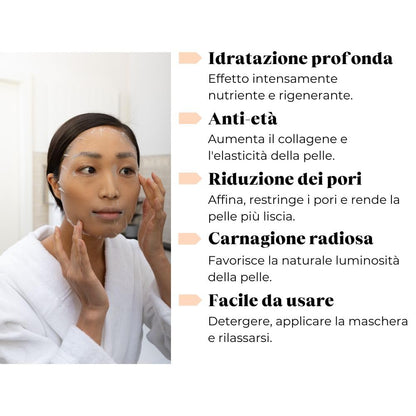 Dermaroller - Maschera viso all'acido ialuronico contro la pelle secca - Skincare (Premium) Idrata, riduce le rughe, favorisce la formazione di collagene - 1 x 10 pezzi) (confezione da 10)