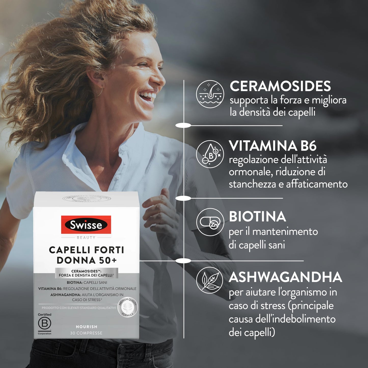 Swisse Capelli Forti Integratore Alimentare che Combina Vitamine, Minerali e Ingredienti di Origine Naturale