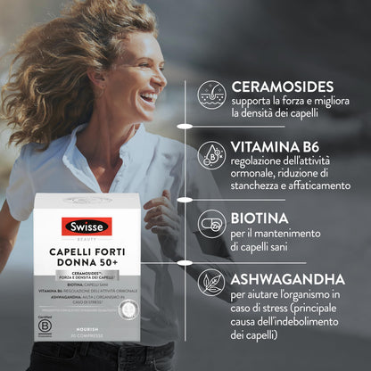 Swisse Capelli Forti Integratore Alimentare che Combina Vitamine, Minerali e Ingredienti di Origine Naturale