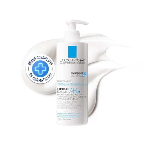 La Roche-Posay, Lipikar, Baume AP+M Relipidant Anti-Irritazioni, Nutre e Lenisce, Arricchito con Niacinamide e Burro di Karitè e Glicerina, Per Pelle Secca Tendente all'Eczema Atopico, 400 ml