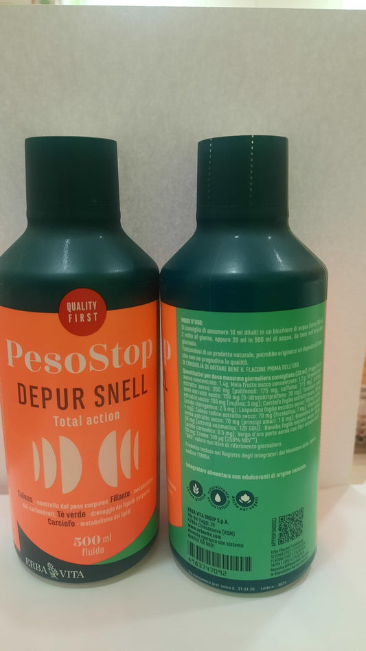 Pesostop Depur Snell, Integratore Depurativo Fluido, 500 ml