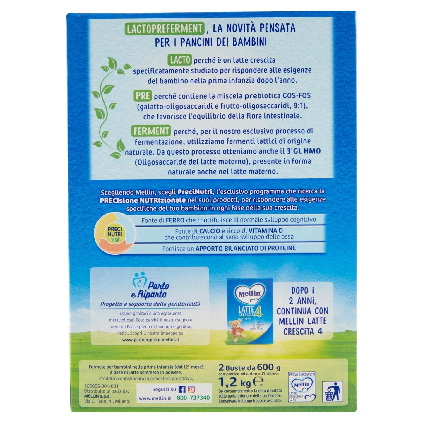 Mellin Latte Crescita 3, in Polvere, 1200g