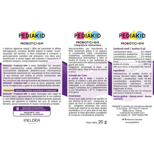 PEDIAKID - Probiotici-10M - Riequilibra la flora intestinale