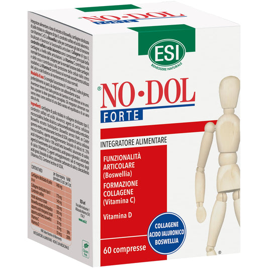 ESI NO DOL FORTE 60 Compresse - Integratore Alimentare per Funzionalità Articolare (Boswelia), Formazione Collagene (Vitamina C) e Vitamina D
