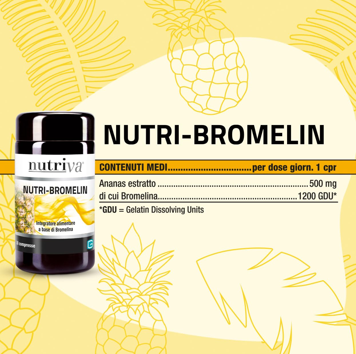 NUTRIVA Nutri-bromelin Integratore Alimentare A Base Di Bromelina