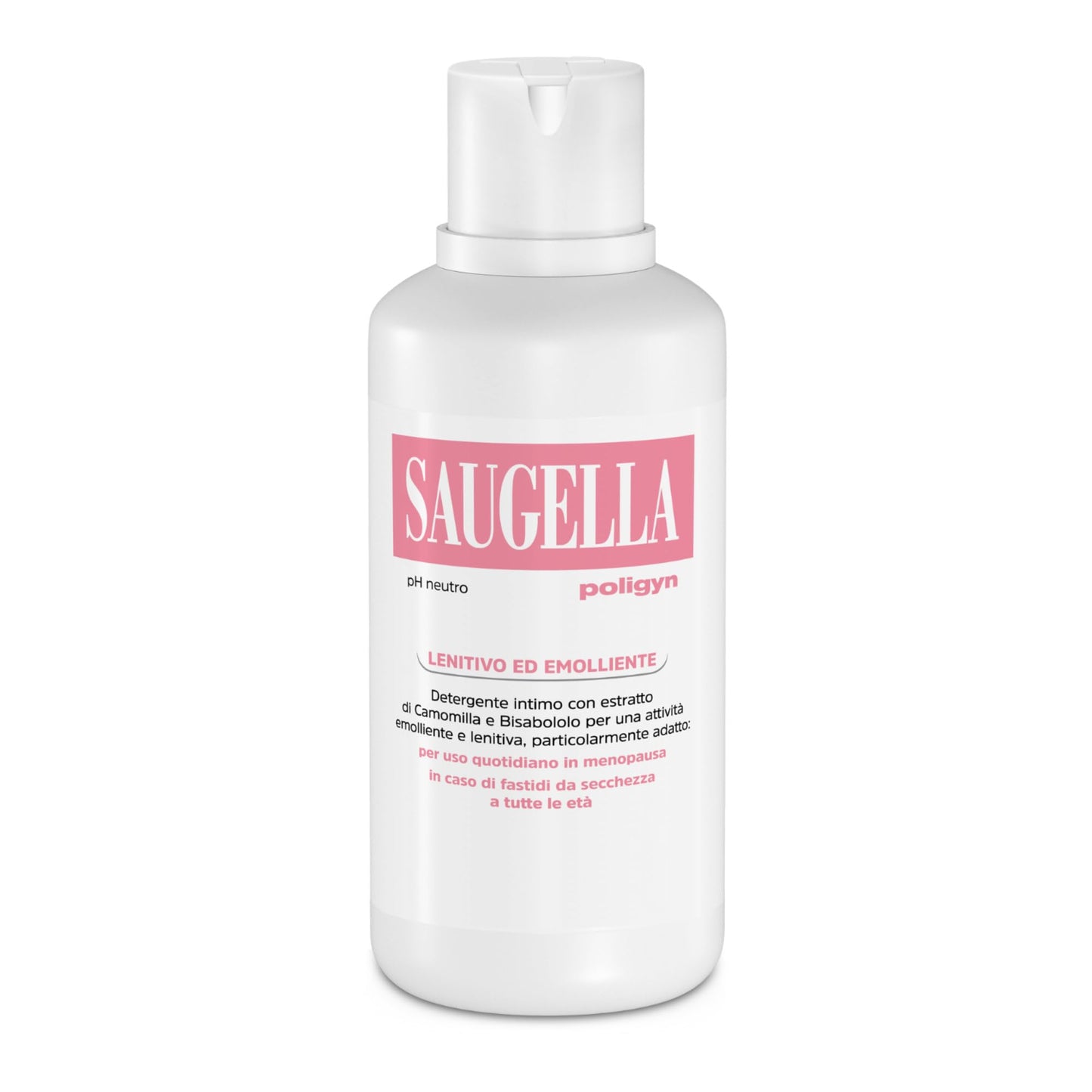 Saugella Poligyn, Detergente Intimo Emolliente Antiprurito, pH Neutro, con Camomilla e Acido Lattico, Adatto in Menopausa, 2 Detergenti da 750 ml