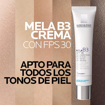 La Roche Posay Mela B3, Trattamento Correttivo Anti-Macchie SPF 30, Per Tutti i Tipi di Pelle, Azione Protettiva Anti-UVA e UVB, Azione Anti-Ricomparsa, Arricchito con Melasyl e Niacinamide, 40 ml