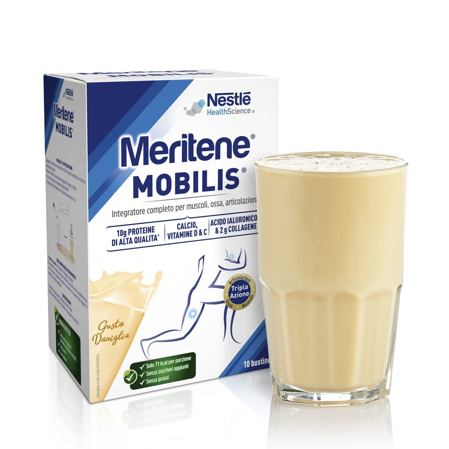 Meritene Mobilis Integratore Articolazioni | Tripla Azione | Collagene Idrolizzato, Vitamine e Proteine | Integratore Muscoli, Ossa e Articolazioni | Confezione da 210 g (10 Bustine X 21 g)