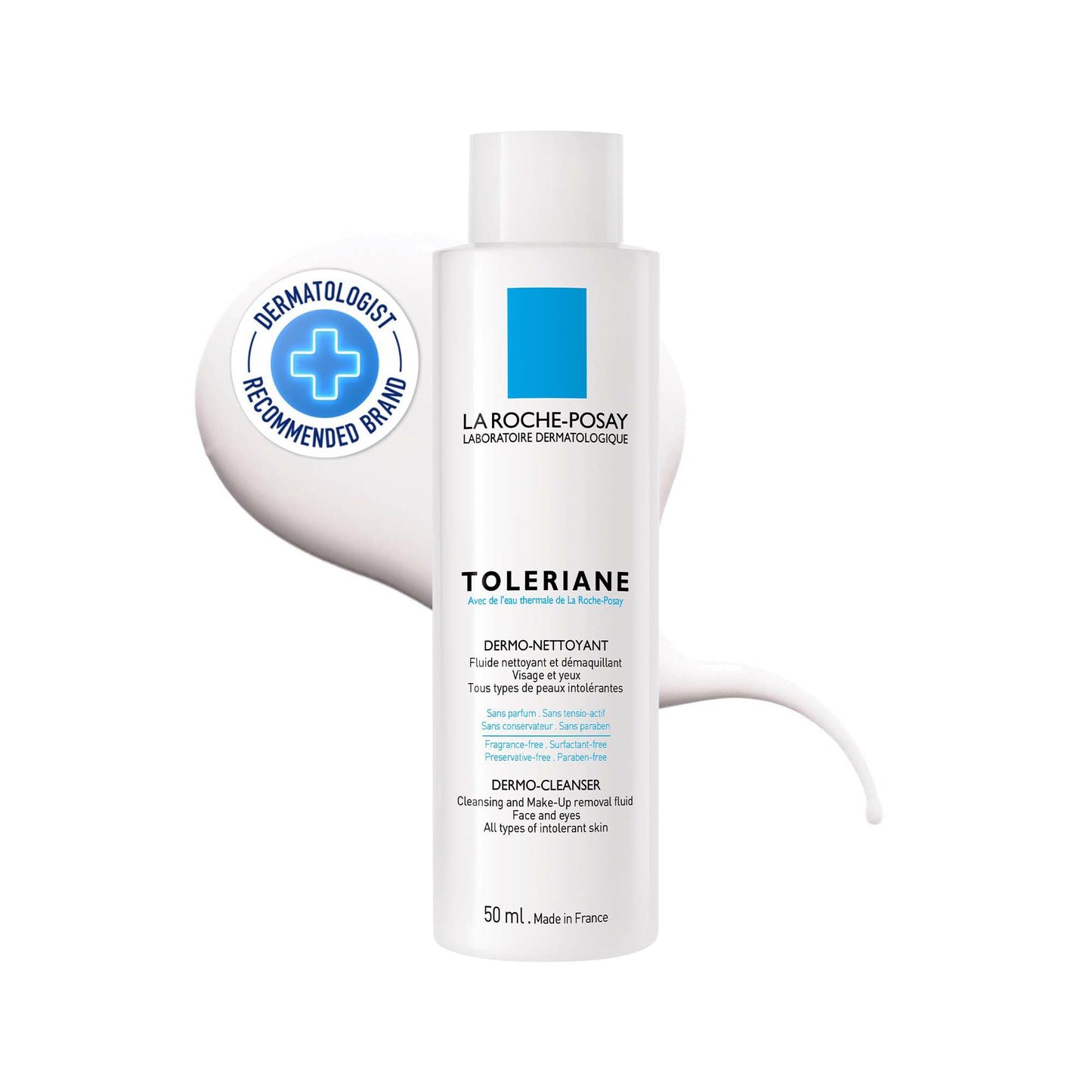 La Roche Posay Toleriane, Fluido Detergente e Struccante, Per Pelle Sensibile e Reattiva, Pelle Detersa a Fondo e Lenita, Irritazioni e Rossori Ridotti, Con Glicerina Idratante, 200 ml