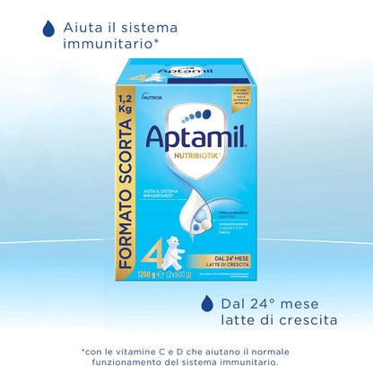 APTAMIL 4 - Latte di Crescita in Polvere per Bambini dai 24 mesi - Formato Convenienza da 3600 grammi (3 confezioni da 1200g)